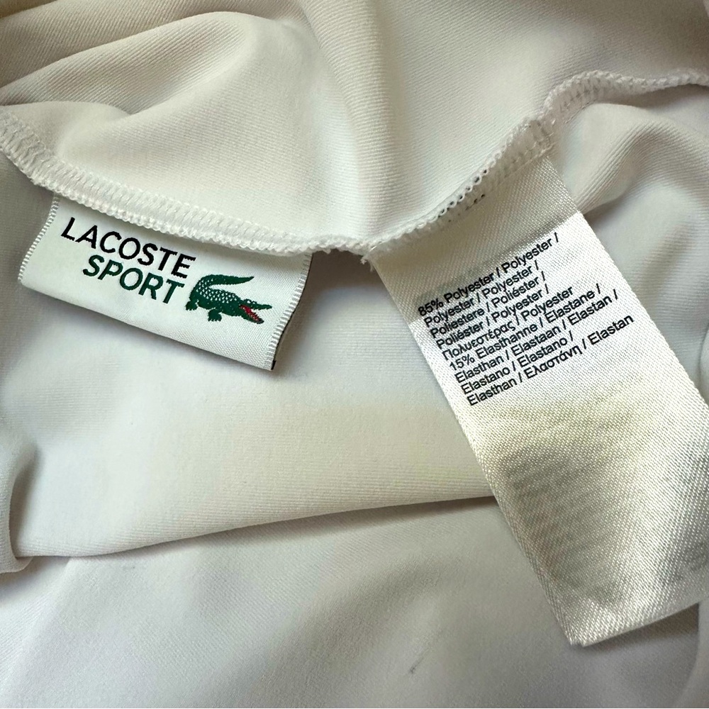 Lacoste Quarter Zip White Pullover Size XXL - Picture 7 of 7